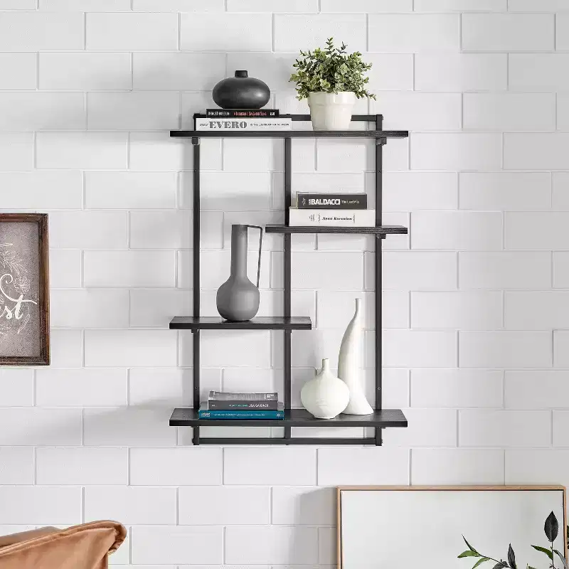 34.5 x 23.6 Rhodes 4 Tier Modern Floating Windowsill Wall Shelf Unit - Danya B.
