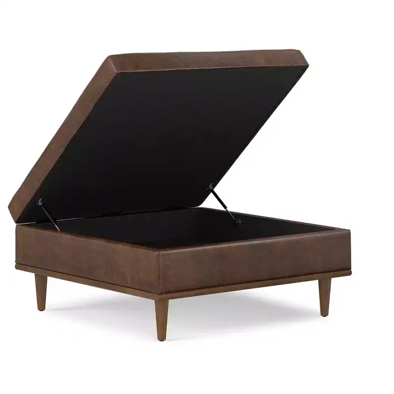 38 inch Wide Transitional Contemporary Square Table Ottoman