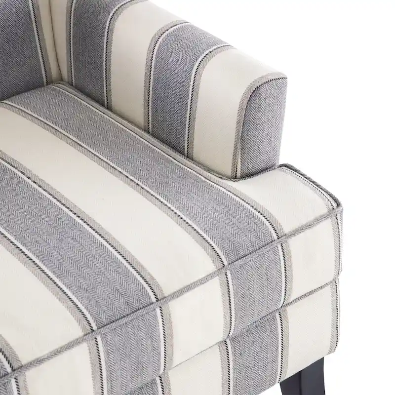 Club Chair Linen Upholstered Accent Armchair with Nailhead Trim and Wood Legs, Rivets design