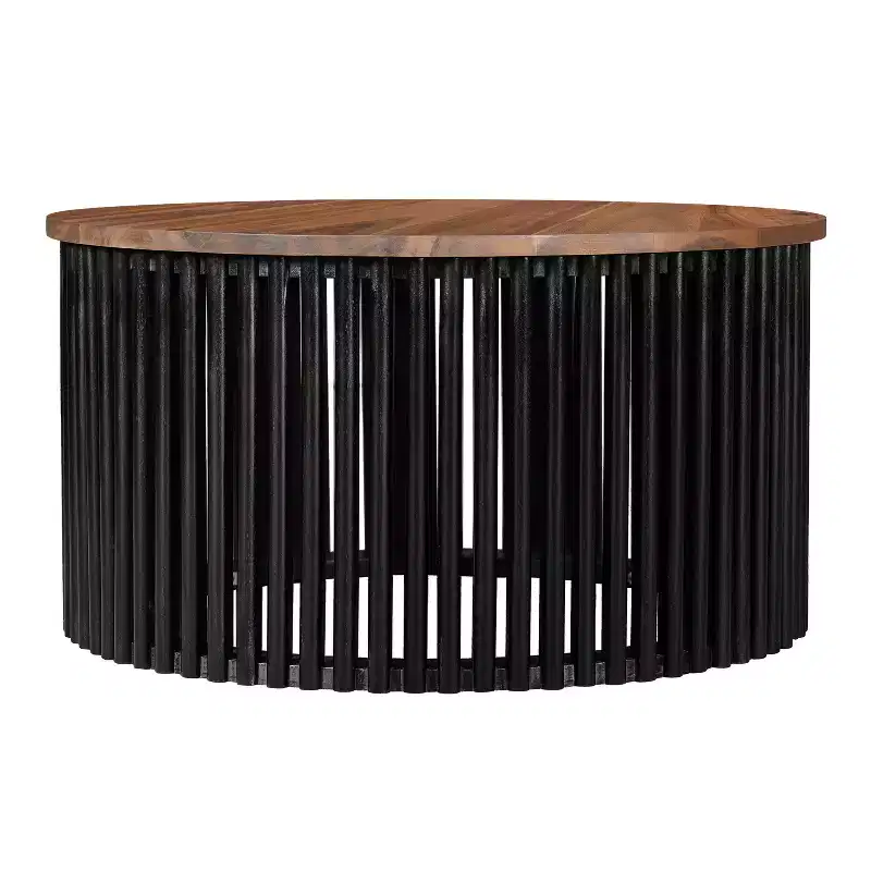 Christopher Knight Home Zanvia 30 Round Acacia Wood Coffee Table with Slatted Base