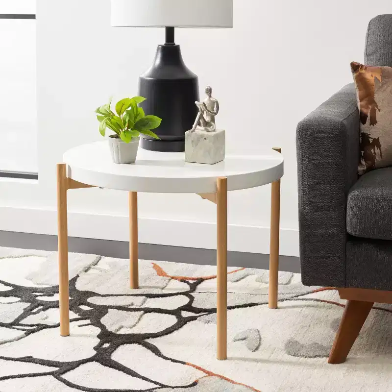 Solara Accent Table - ACC5801A - White/Natural - Safavieh