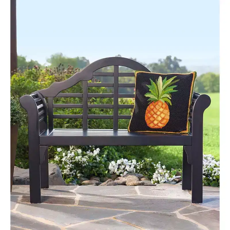 Plow & Hearth Lutyens Wood Garden Bench, in White