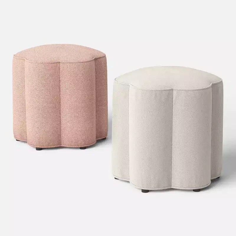 Scalloped Upholstered Ottoman - Room Essentials