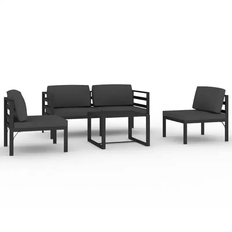 vidaXL Patio Lounge Set Outdoor Sectional Sofa Set Table Aluminum Anthracite