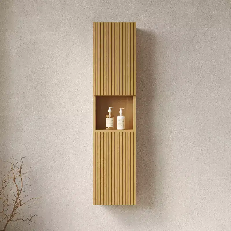 GDFStudio Connie Modern 59 Wall-Mounted Cabinet with Doors and Shelves