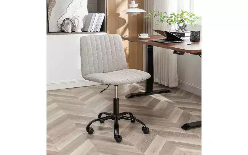 360 Swivel Chair Height Adjustable Ergonomic Office Chair, Fabric Home Office Desk Chair with Thick Foam Padding & Sturdy Metal Base