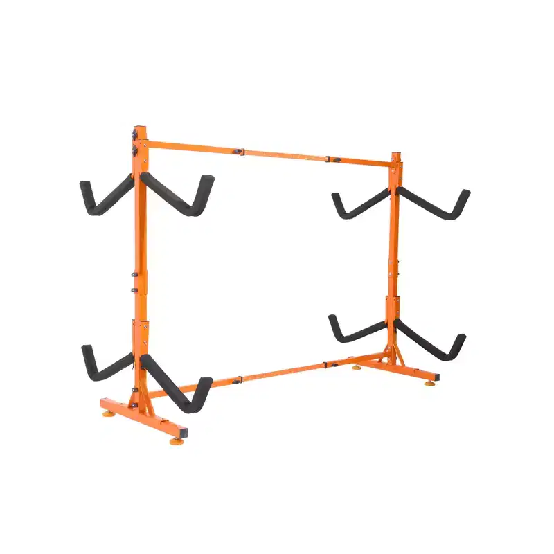 VEVOR Freestanding Kayak Storage Rack, Kayak Stand for 4 Kayak Canoe Paddleboard with Padded Arms and Adjustable Width, 220LBS Max Load