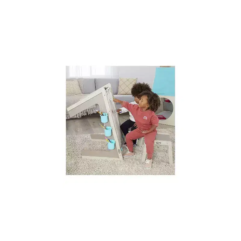 HomeStock 2-in-1 Kids Easel and Art Table with Adjustable Height, Stools and Storage for Creative Play