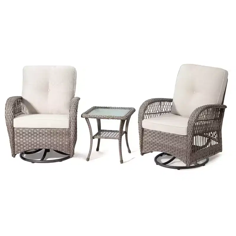 UPTIOT Outdoor 2 - Person Outdoor Seating Group with Cushions