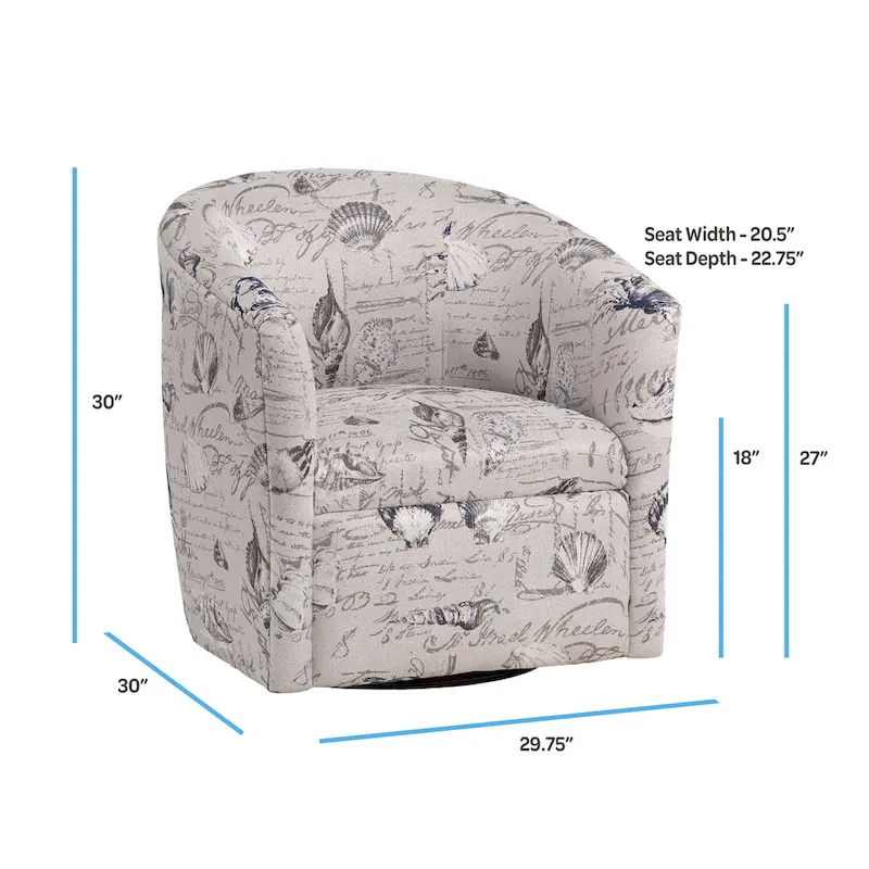 Sea Treasures Swivel Barrel Chair by Greyson Living