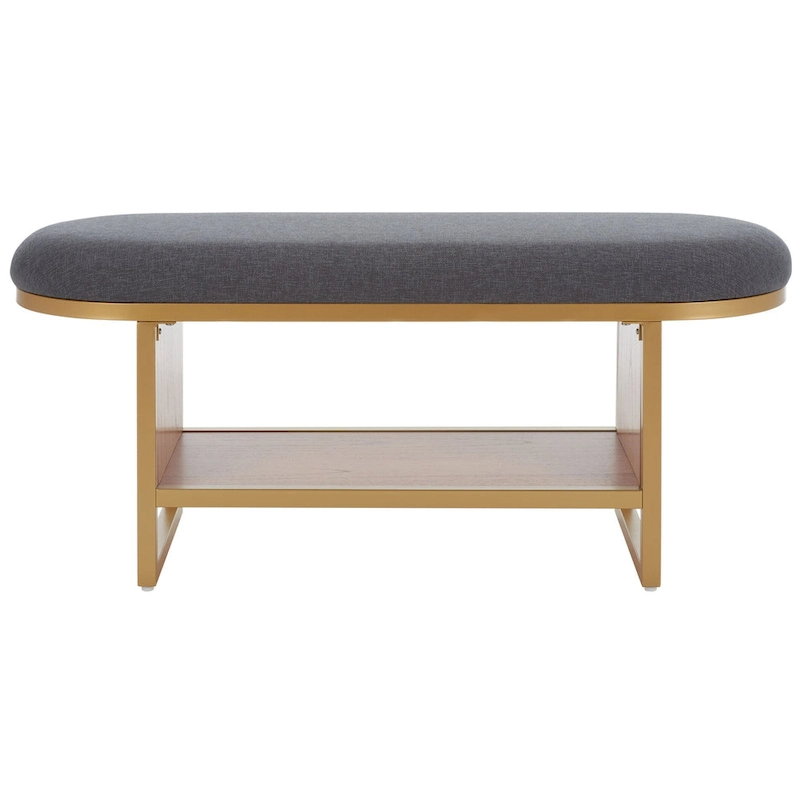 SAFAVIEH Mignon Open Shelf Bench withCushion - 42 W x 15 D x 18 H - 42Wx15Dx18H