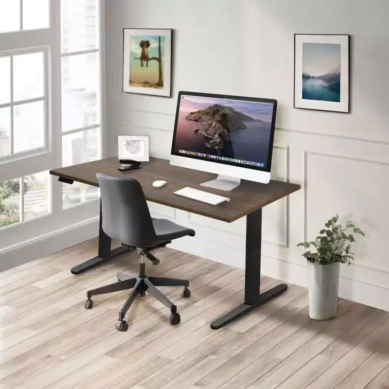 Mount-It! Dual Motor Electric Standing Desk with 55 Tabletop, Adrift & Black