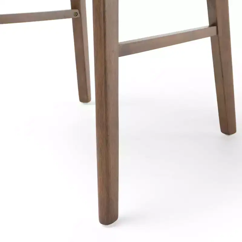 GDFStudio Alexis Mid Century Modern 7 Piece Fabric and Upholstered Rubberwood Dining Set