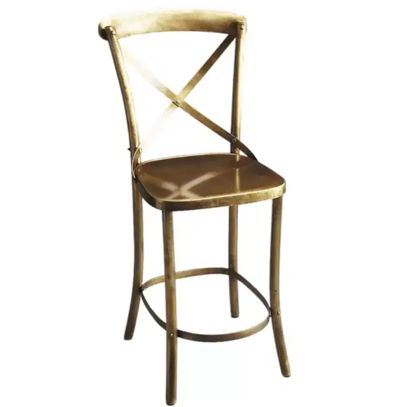Iron Bar Chair 24''H — Gold Finish