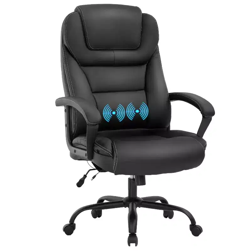 Big and Tall Executive Office Chair with Lumbar Support, Wide Seat, Adjustable Height and Swivel