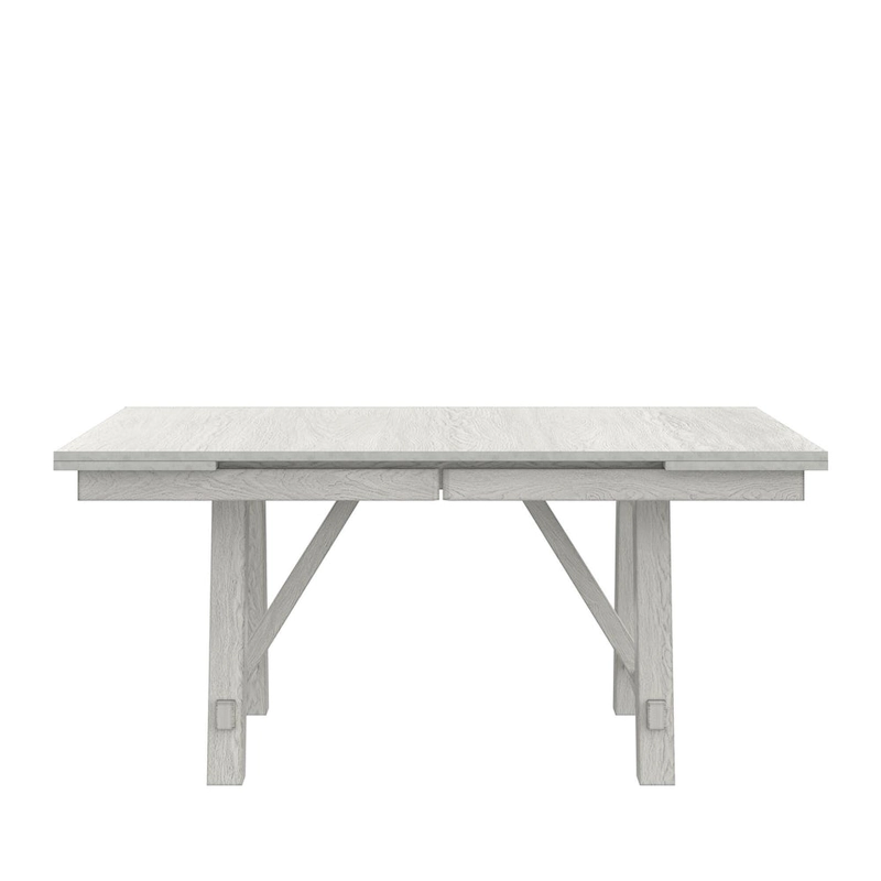 VECELO Dining Table Set with Bench, Solid Wood Rectangular Extendable Dining Table & Solid Wood Dining Chairs