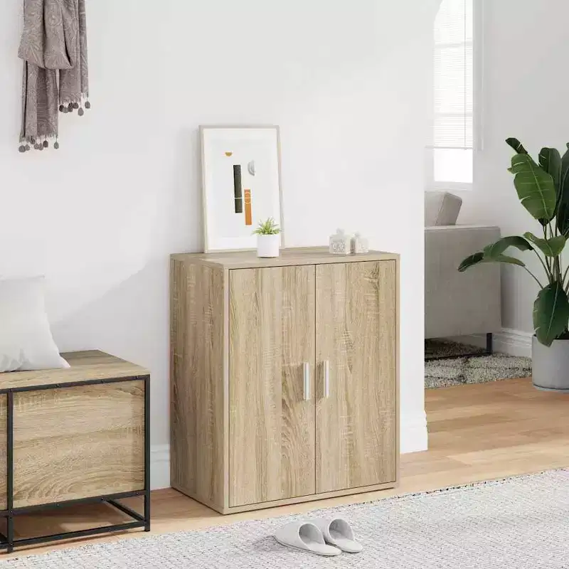 Shoe Cabinet, Beige, 2-Door, Holds 5 Pairs