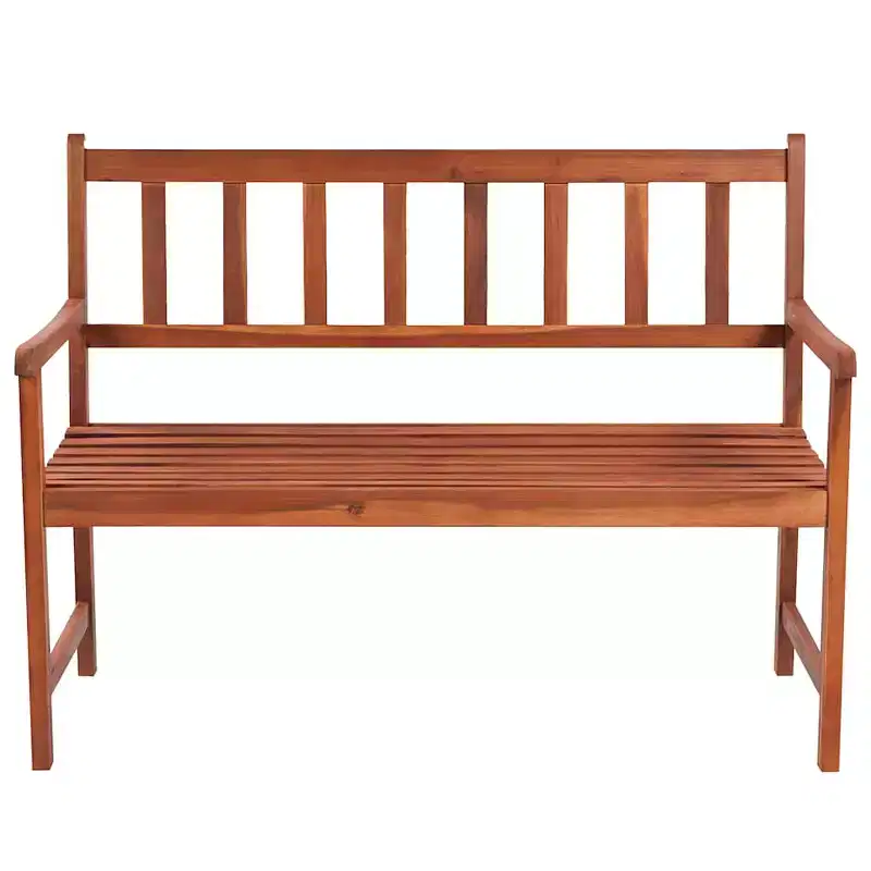 Garden Bench Brown, Grey Solid Acacia Wood, Polyester 47.2 in