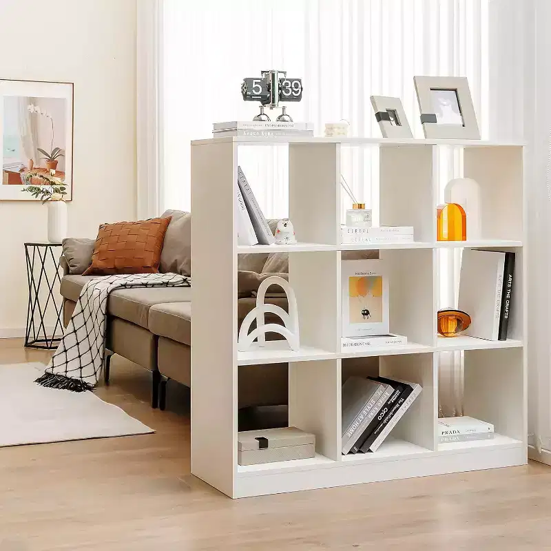 Kids Toy Storage Organizer 9-Section 3-Tier Open Wooden Display Book Shelf