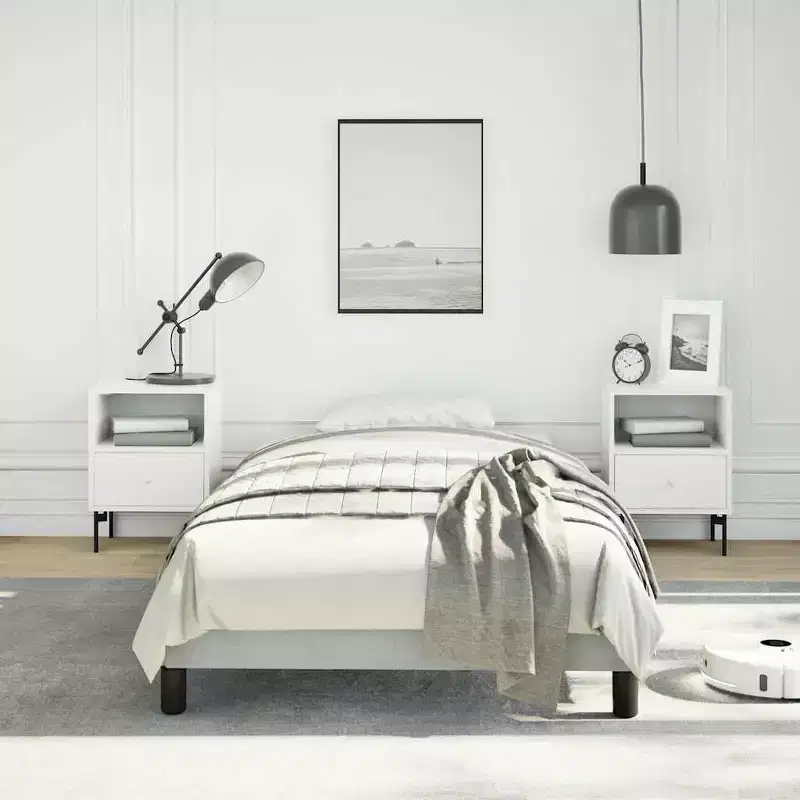 Upholstered Bed Frame, Light Grey
