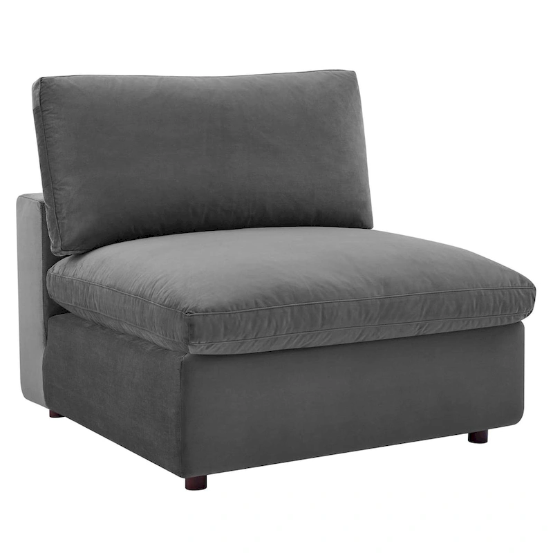 Commix Down Filled Overstuffed Velvet 6-Piece Sectional Sofa