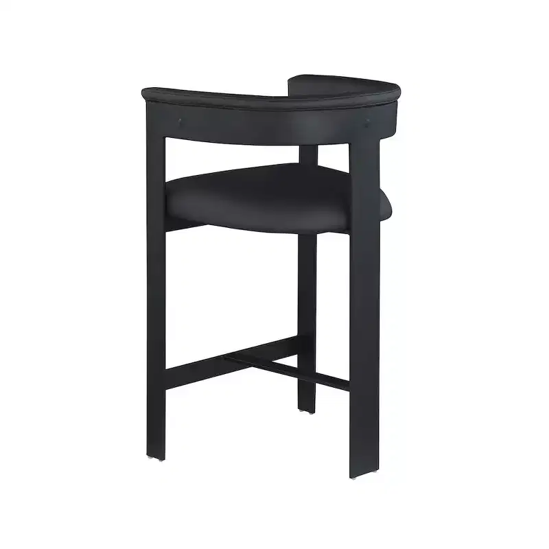 Meridian Furniture,Romeo Black Vegan Leather Counter Stool, Set of 2