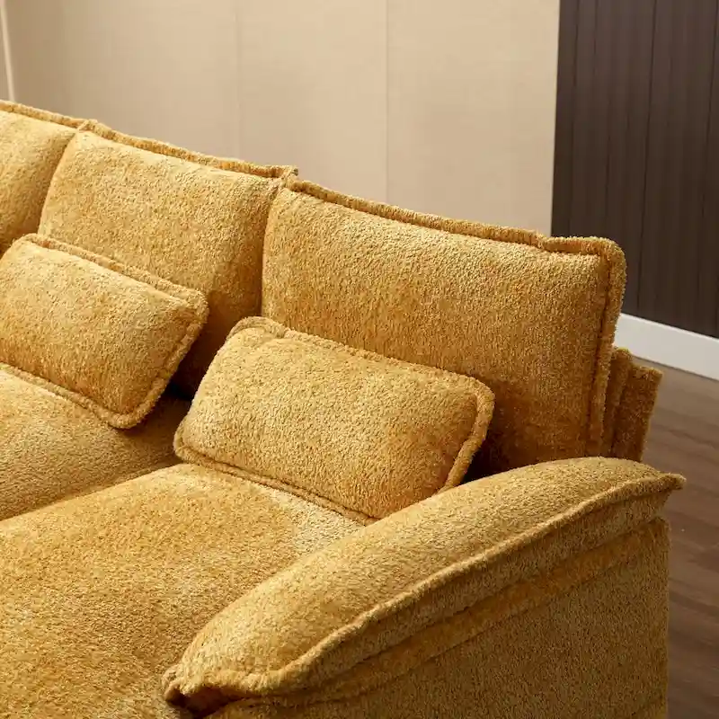 Ouyessir Large Chenille Fabric U-shaped Sectional Sofa with Cushions