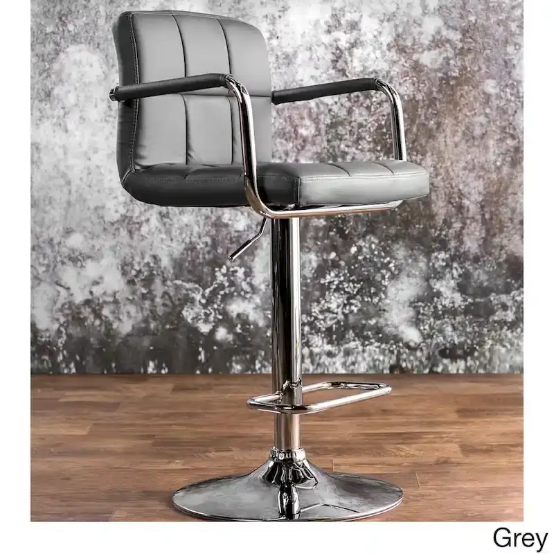 Modern Adjustable Swivel Faux Leather Barstool