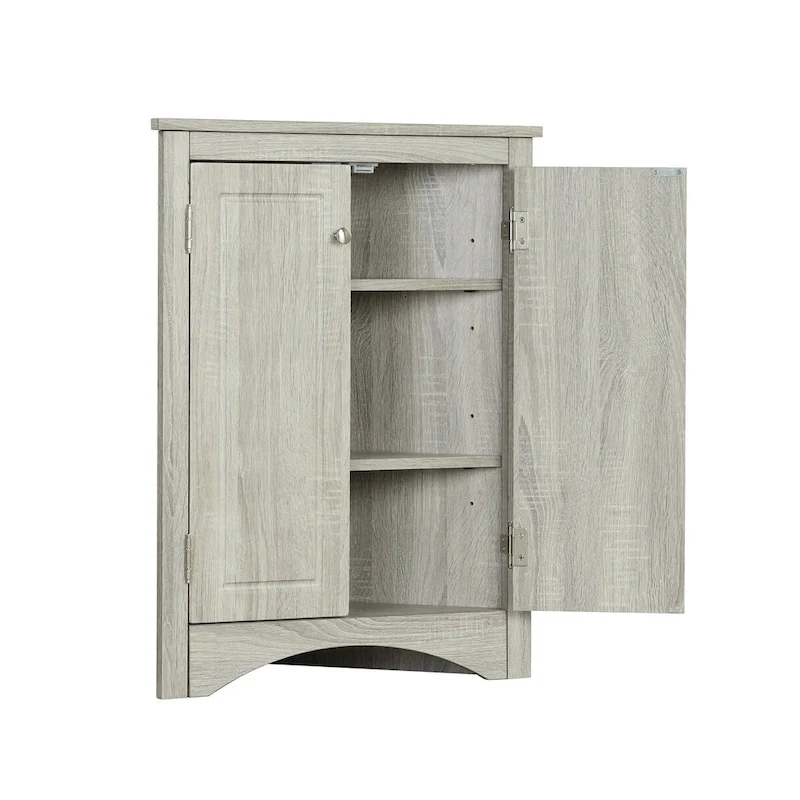MDF Triangle Corner Cabinet with Adjustable Shelves