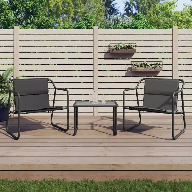 vidaXL Garden Lounge Set Anthracite Powder-Coated Steel Standard Durable