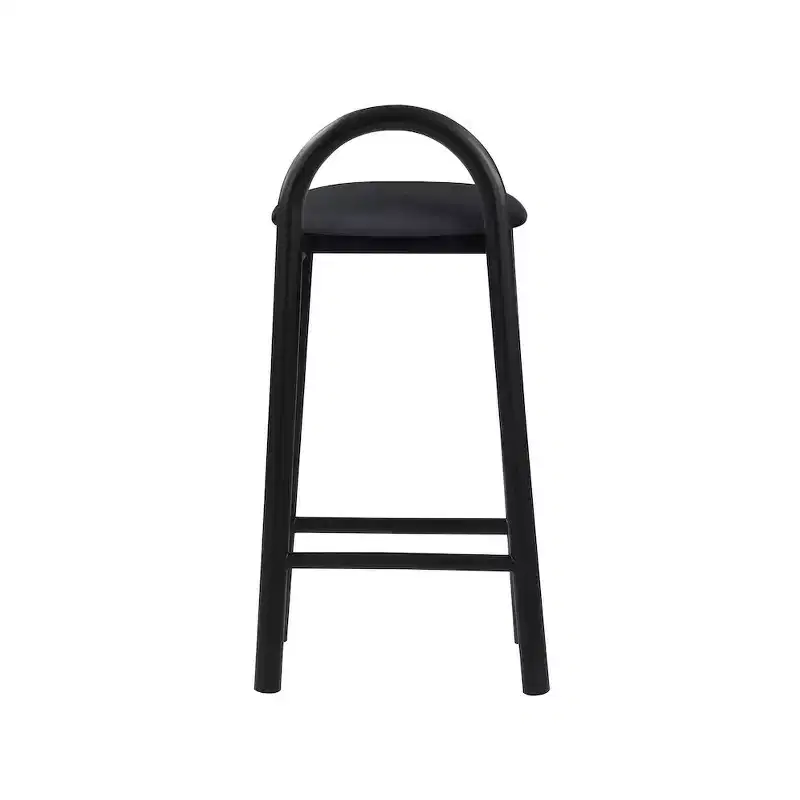 Black Vegan Leather Stool