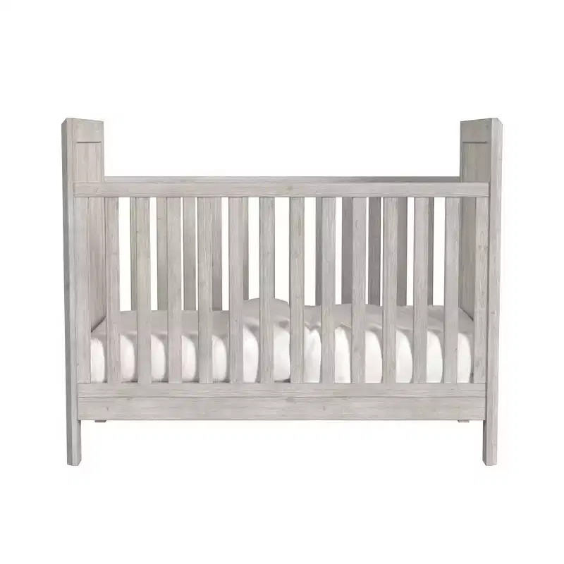 Classic Solid Wood Baby Crib – Washed Linen Finish, ASTM Certified