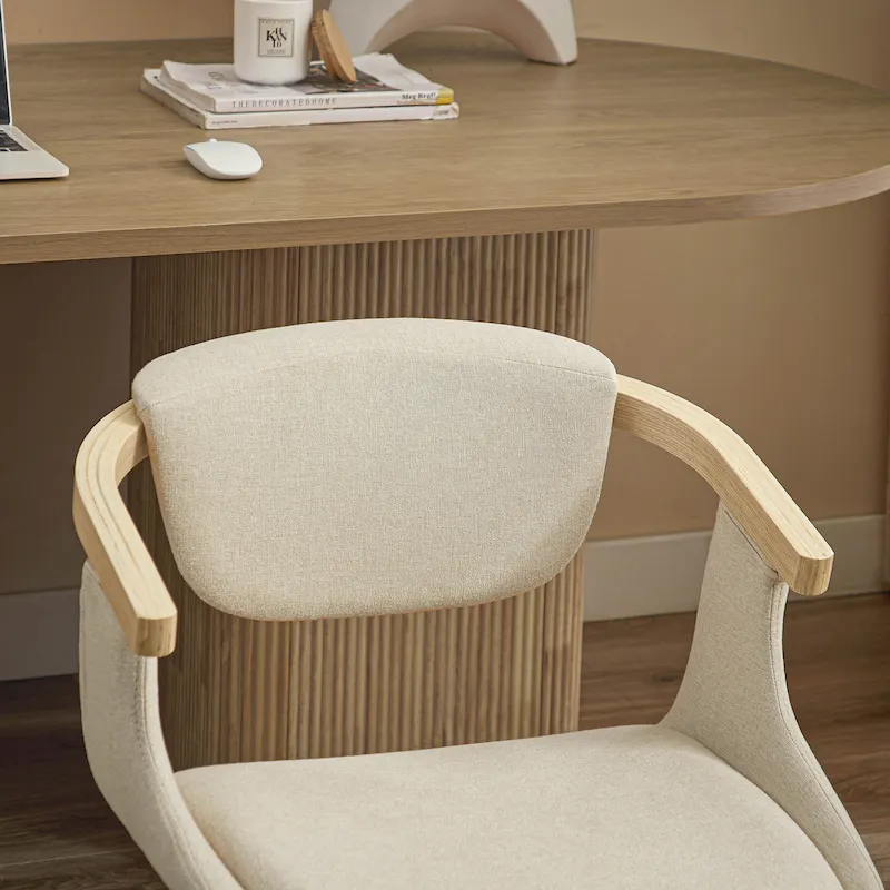 Modern Swivel Dining Chair, Upholstered Seat, 360-Degree Rotation, Mid-Century Style