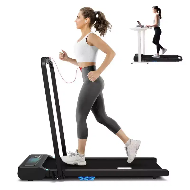 REDLIRO 2 in 1 Under Desk Folding Treadmills Walking Running Machine 7.6MPH for Home Office Black