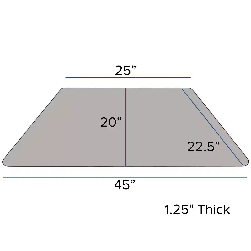 Flash Furniture 22.5''W x 45''L Trapezoid HP Laminate Activity Table - Standard Height Adjustable Legs