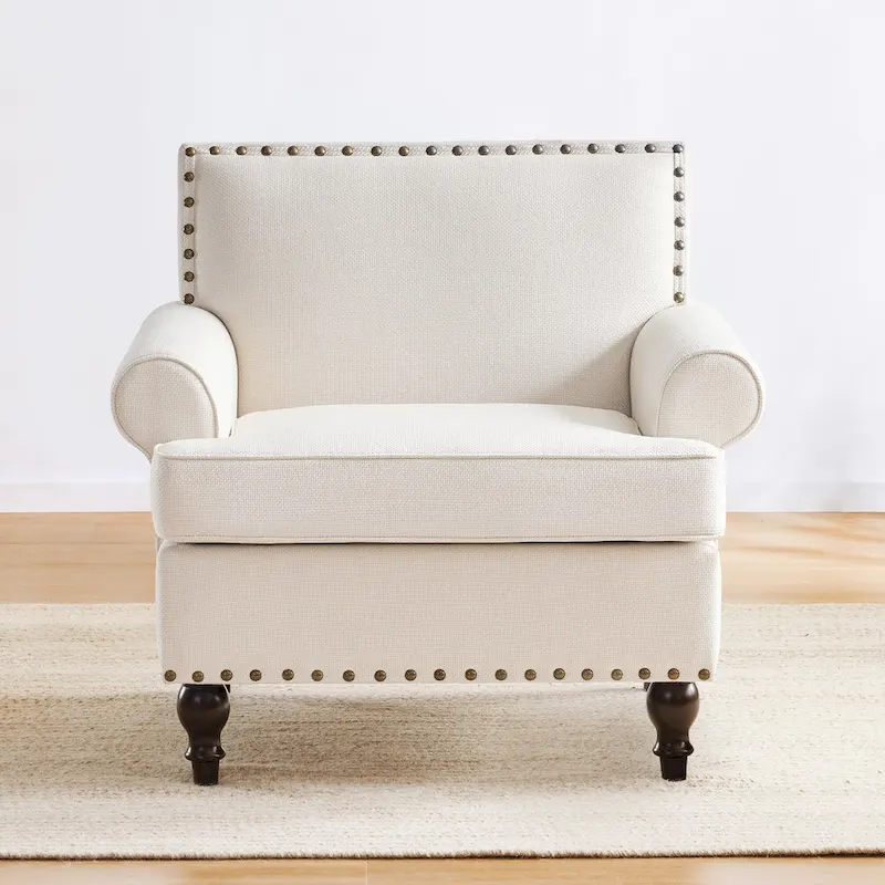 Huimo Modern Nailhead Accent Chair Arm Chairs Set of 2