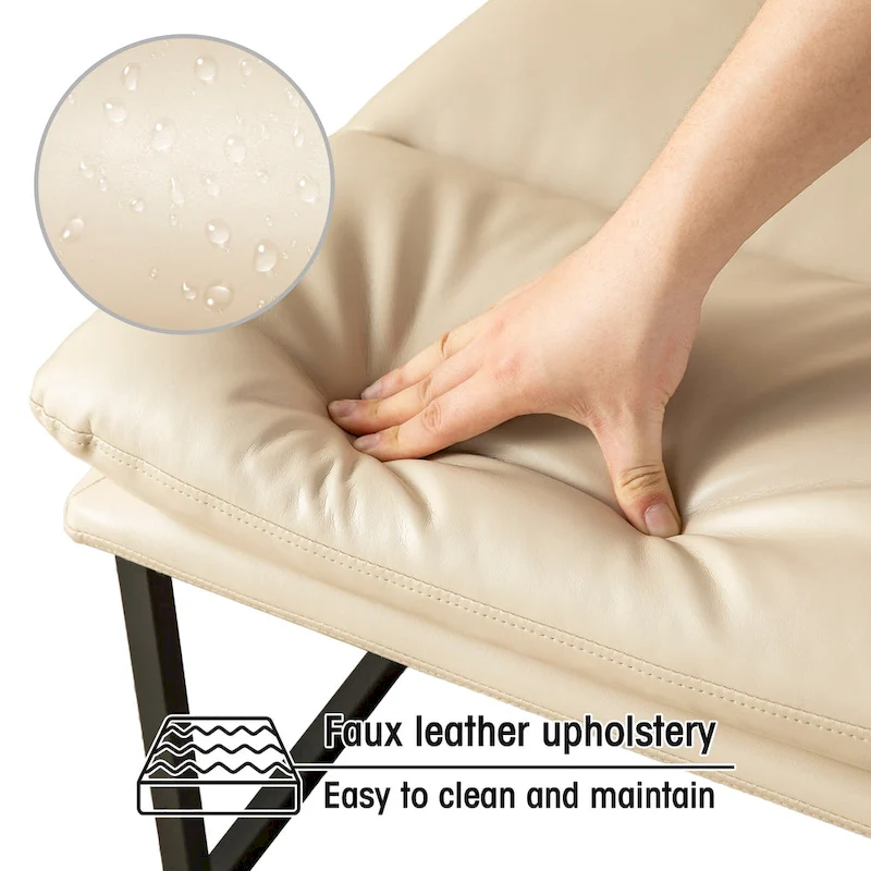 Glitzhome Set of 2 30.25H Modern Ergonomic PU Accent Armless Chair