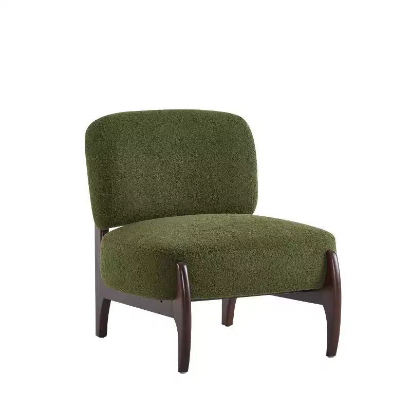 Christopher Knight Home Anna Modern Rubberwood Boucle Upholstered Accent Chair Green