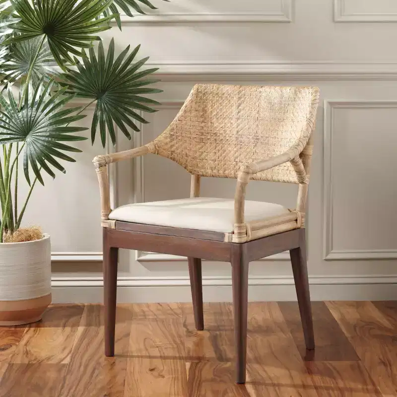 Carlo Arm Chair - SEA4002A - Brown&Honey/Beige - Safavieh