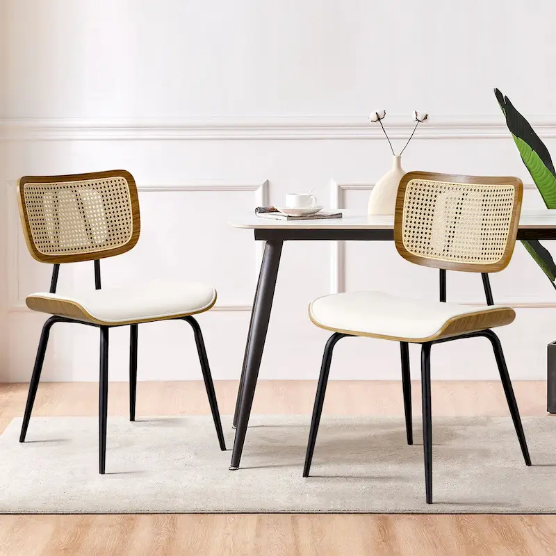 Faux Leather Upholstered Dining Chairs Set of 2/4 - 33.5 H x 17.5 W x 23 D