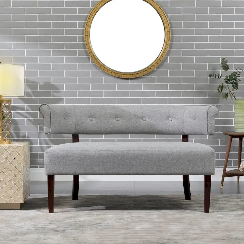 Jared 51 Modern Recessed Arm Tufted Bench Settee