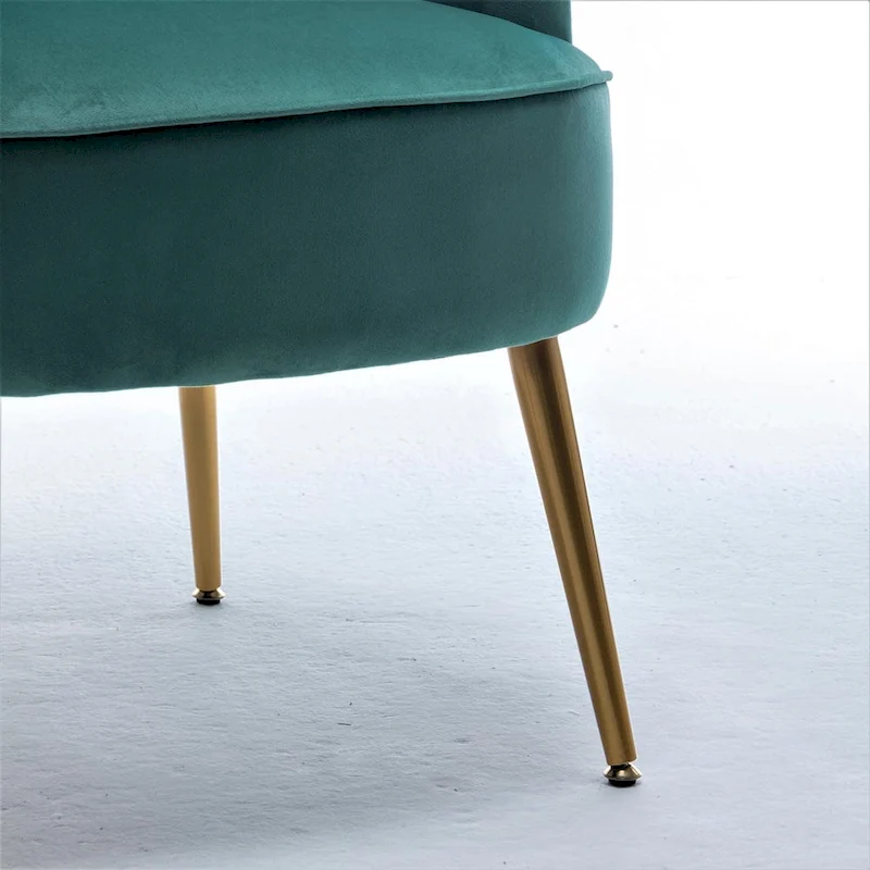 US Pride Furniture Trendy Velvet Accent Chair with Gold Metal Legs Upholstered Armchair