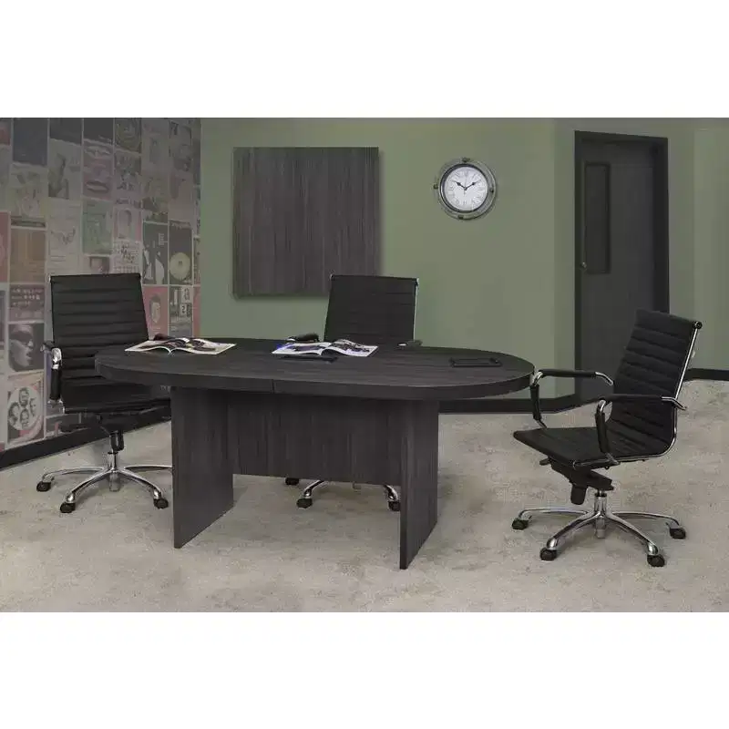 6' Legacy Racetrack Conference Table with Charging Port Ash Gray - Regency: Seats 4-8, Power/Data Ports