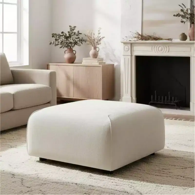 Modern Upholstered Square Ottoman