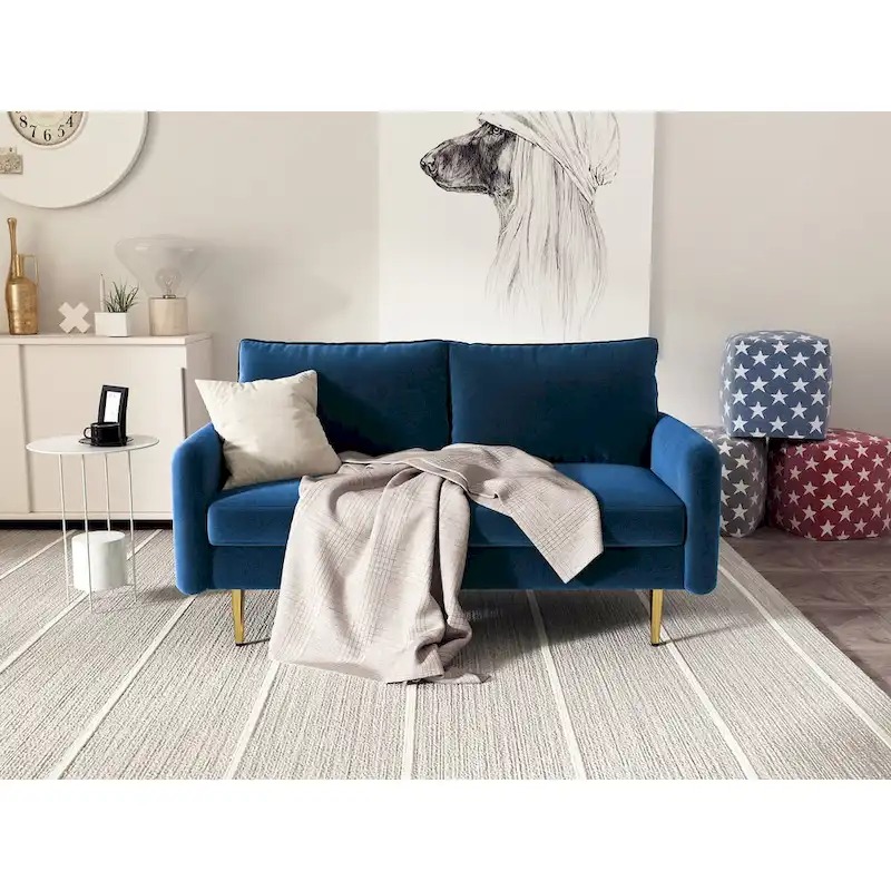 58 Velvet Square Arm Loveseat