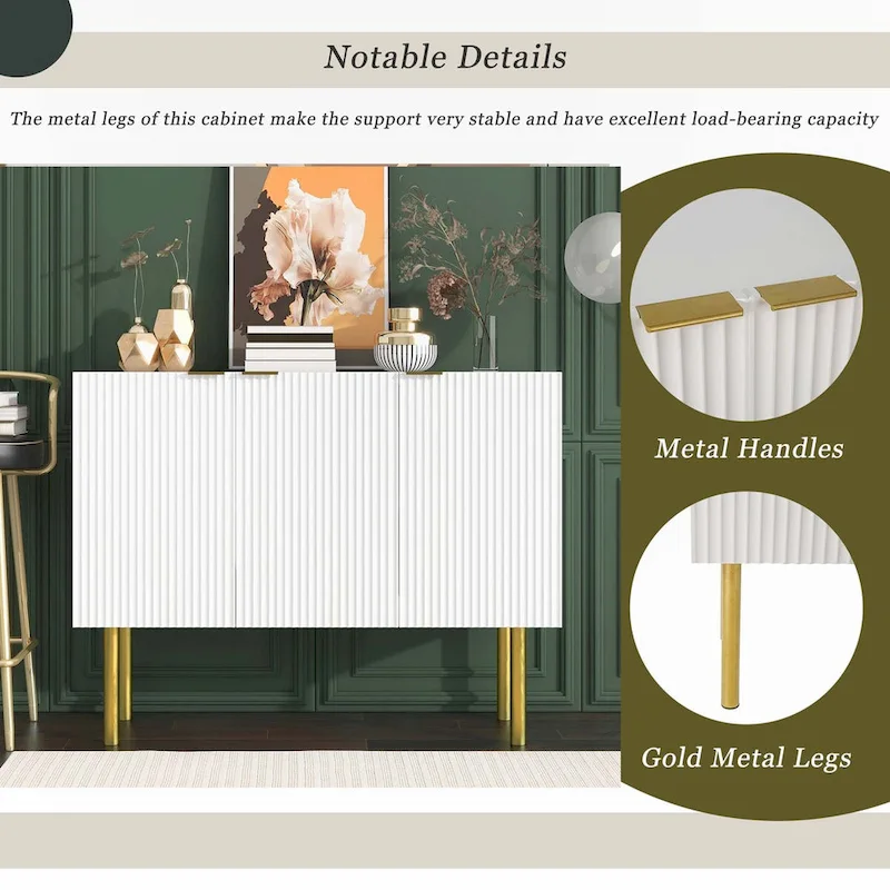 Luxury Style Sideboard with Gold Metal Legs
