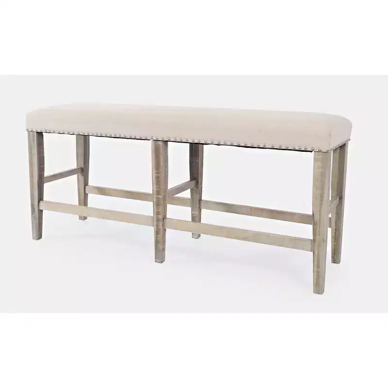 Jofran Fairview Transitional 52 Backless Upholstered Counter Height Bench