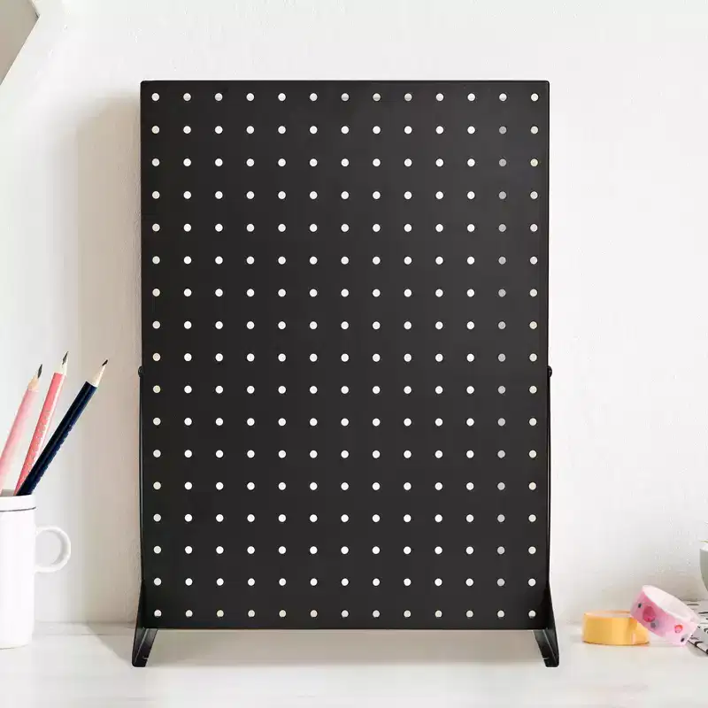 Pegboard Display Stand, Tabletop Accessories Rack Organizer, Thickened Cold-Rolled Steel Peg Board Panel, Black, 4PCS