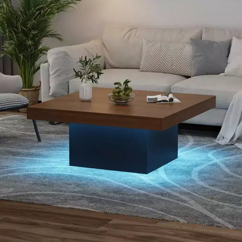 Square coffee table, 35 inches, modern style, suitable for home offices, apartments, reading rooms, easy to assemble.