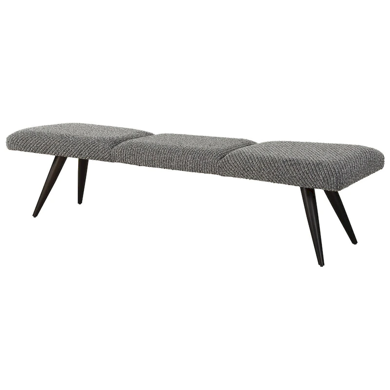 Uttermost Bowtie Charcoal Fabric Bench - 18 H X 72.5 W X 20 D